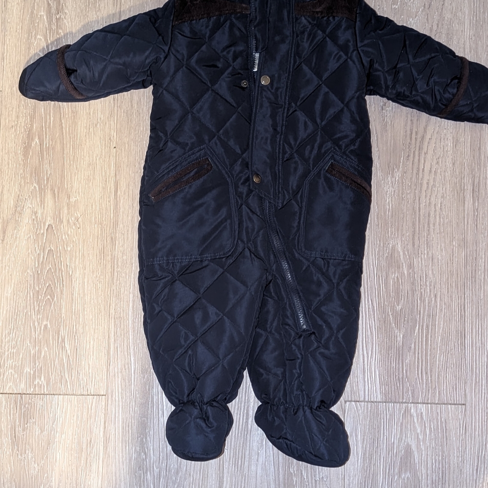 Rothschild Quilted Black and Brown Kids Footie